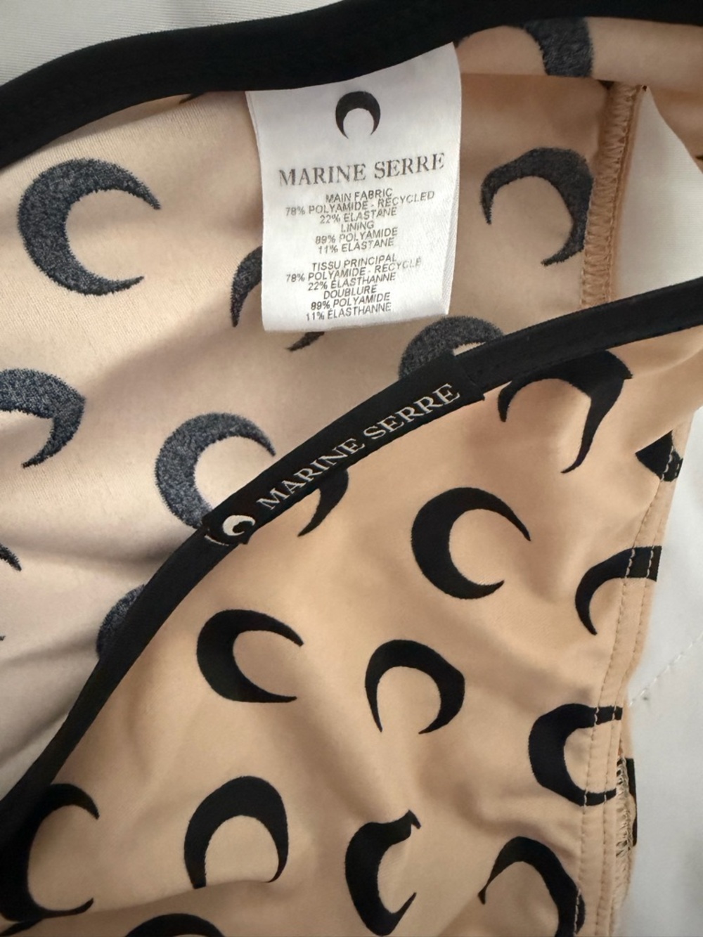 Marine Serre Beige and Black Crescent Moon Bikini Set - Picture 2 of 3